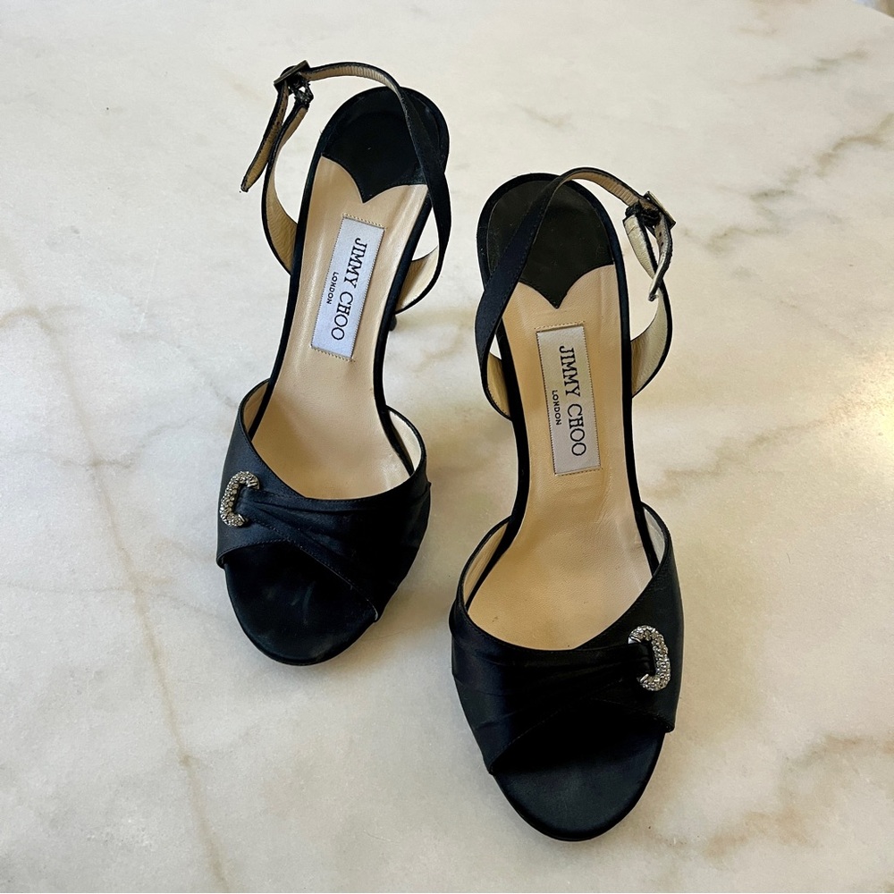 Jimmy Choo 39.5 Sling Back Open Toe Heel